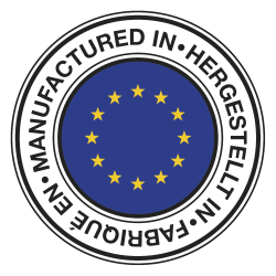 logo manufactured in europe negro
